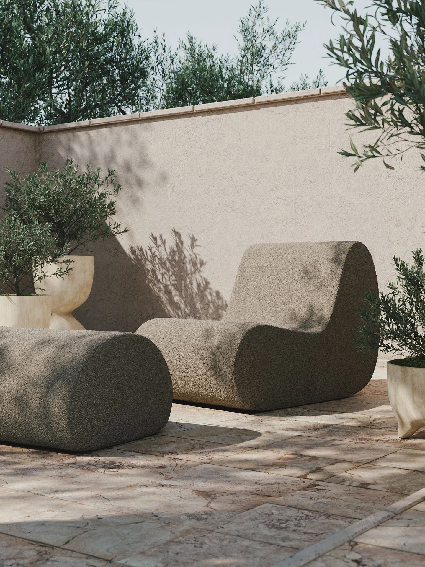 Rouli pouf pure bouclé sittpuff, Sand Ferm Living