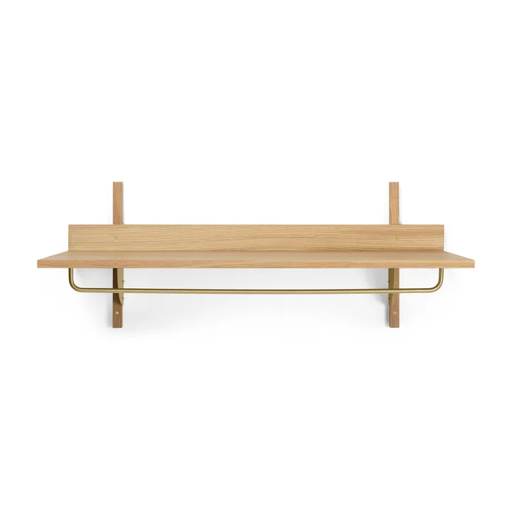 Sector hylla med stång 37x87 cm - Oak-brass - Ferm Living