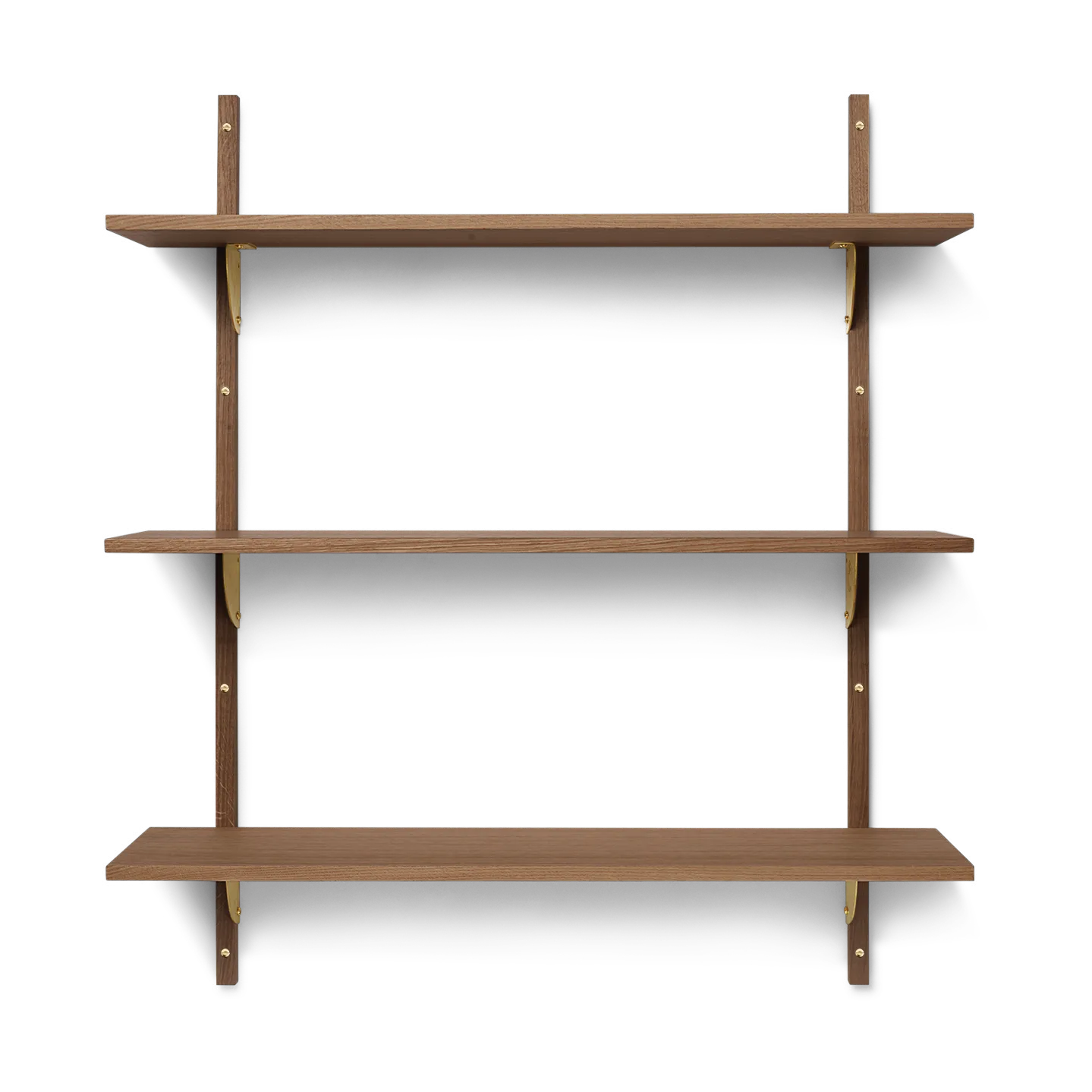 Sector hylla triple wide, Smoked Oak, brass Ferm Living