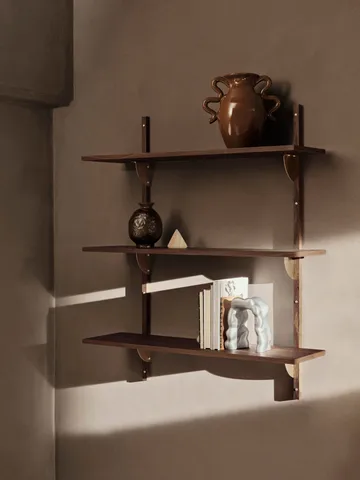 Sector hylla triple wide - Smoked Oak, brass - Ferm Living