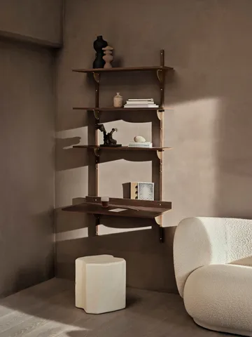 Sector hylla triple wide - Smoked Oak, brass - Ferm Living