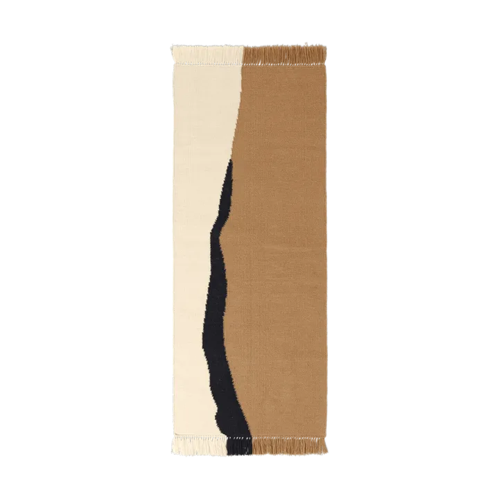 Soil Kelim gångmatta - Dark sand-off white, 70x180 cm - Ferm Living