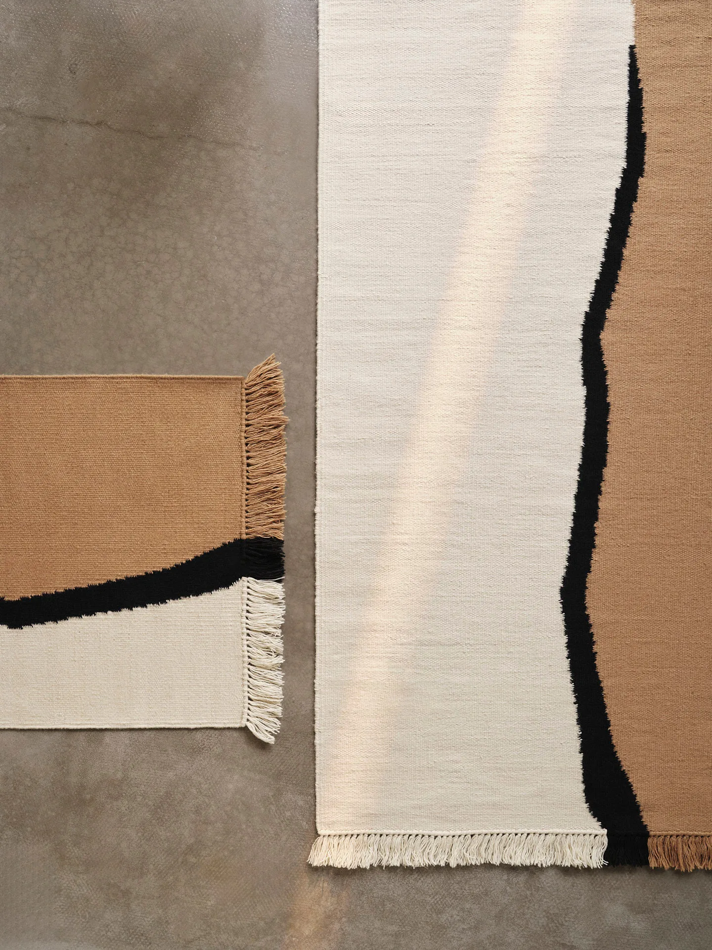 Soil Kelim gångmatta, Dark sand-off white, 70x180 cm Ferm Living