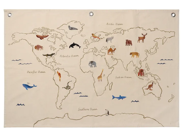 The world tygkarta - Offwhite - Ferm Living