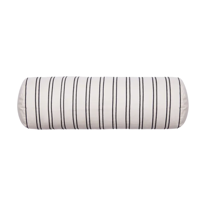 Twill bolster cylinderkudde - Off-white-black - Ferm Living