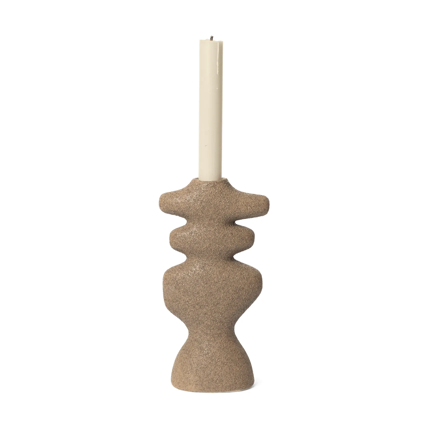 Yara ljusstake large, Dark Sand Ferm Living