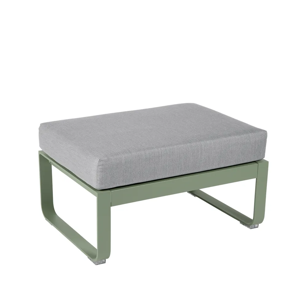 Bellevie 1-sits fotpall, Cactus (grön), flannel grey dyna Fermob