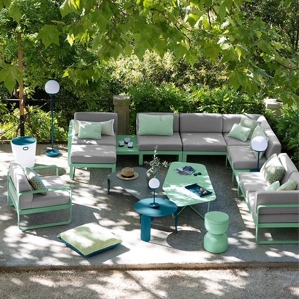 Bellevie 1-sits fotpall, Cactus (grön), graphite grey dyna Fermob