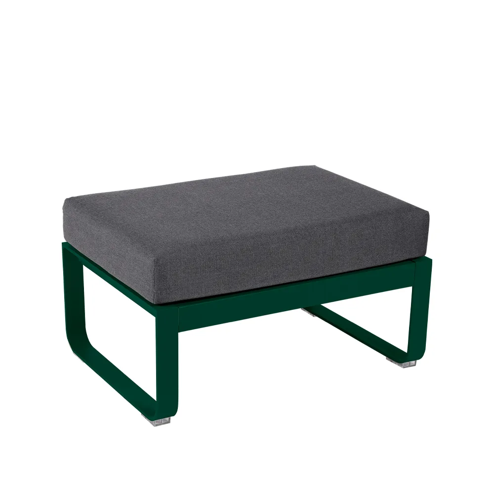 Bellevie 1-sits fotpall, Cedar green (grön), graphite grey dyna Fermob