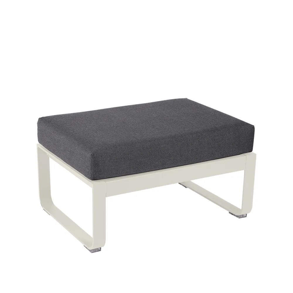Bellevie 1-sits fotpall, Clay grey (grå), graphite grey dyna Fermob