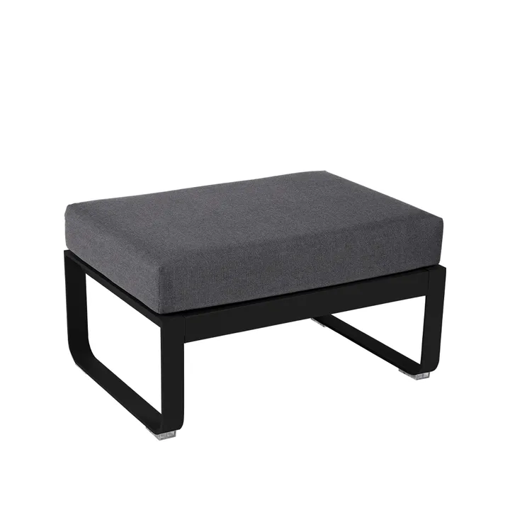 Bellevie 1-sits fotpall - Liquorice (svart), graphite grey dyna - Fermob
