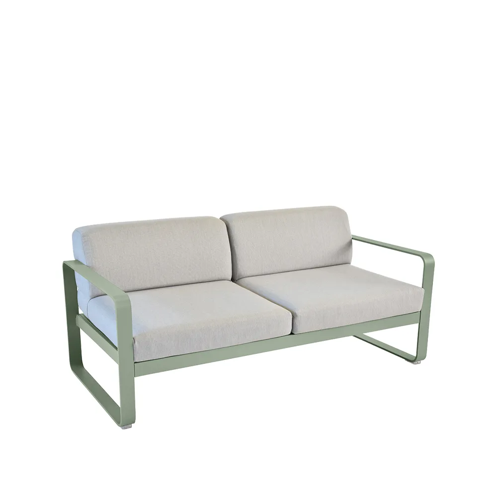 Bellevie 2-sits soffa, Cactus (grön), flannel grey dyna Fermob
