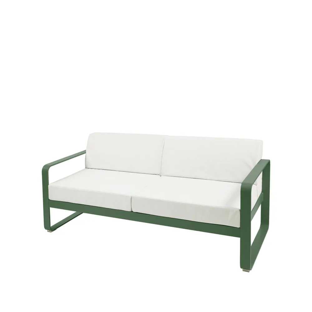 Bellevie 2-sits soffa, Cedar green (grön), off-white dyna Fermob