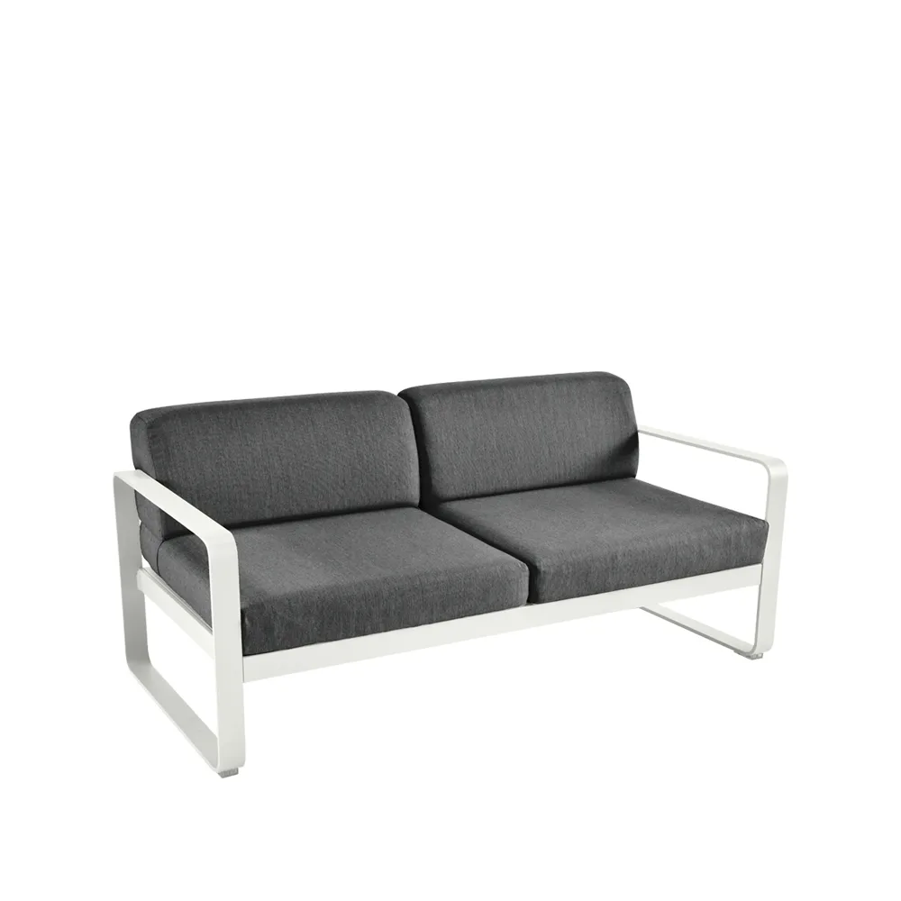 Bellevie 2-sits soffa, Clay grey (grå), graphite grey dyna Fermob