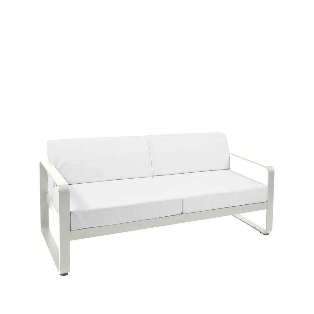 Bellevie 2-sits soffa, Clay grey (grå), off-white dyna Fermob
