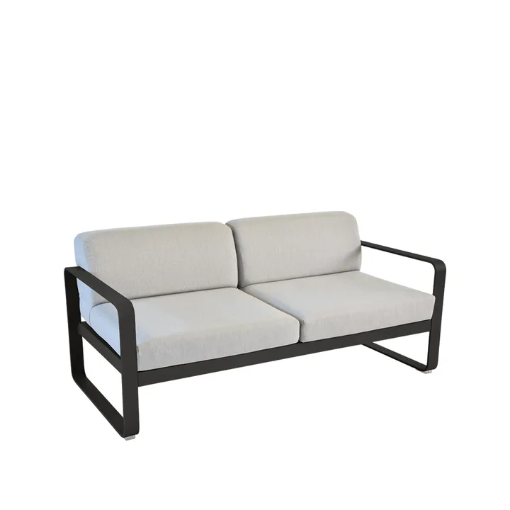 Bellevie 2-sits soffa - Liquorice (svart), flannel grey dyna - Fermob