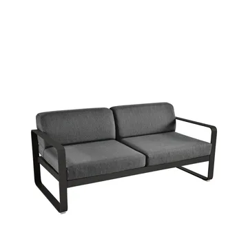 Bellevie 2-sits soffa - Liquorice (svart), graphite grey dyna - Fermob