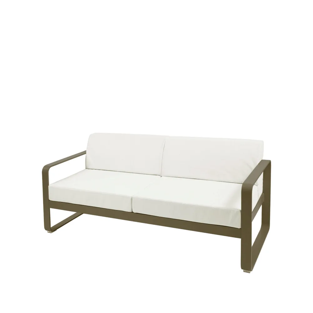 Bellevie 2-sits soffa, Rosemary (grön), off-white dyna Fermob