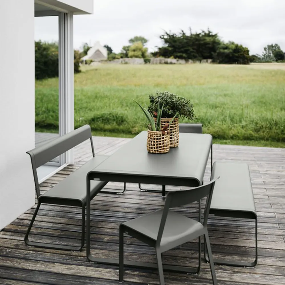 Bellevie bänk med ryggstöd, Cedar green (grön) Fermob