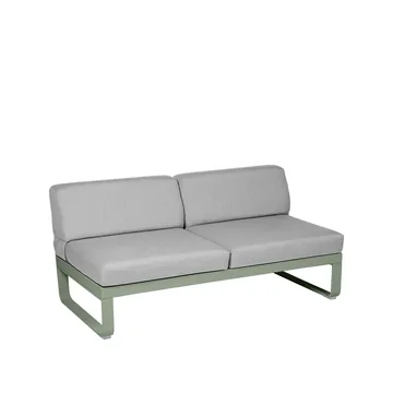 Bellevie Central modulsoffa - 2-sits Cactus (grön), flannel grey dyna - Fermob