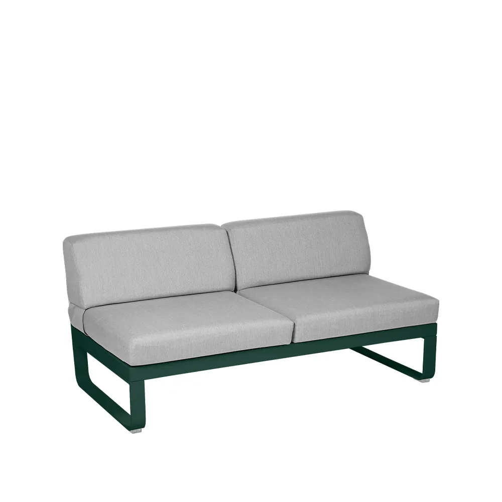 Bellevie Central modulsoffa, 2-sits Cedar green (grön), flannel grey dyna Fermob