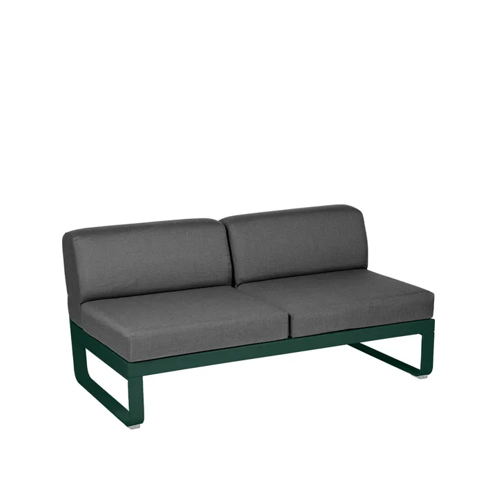 Bellevie Central modulsoffa - 2-sits Cedar green (grön), graphite grey dyna - Fermob
