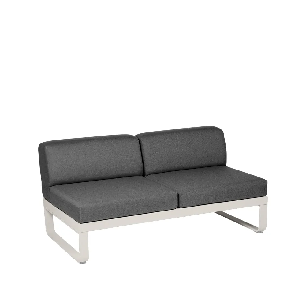 Bellevie Central modulsoffa, 2-sits Clay grey (grå), graphite grey dyna Fermob