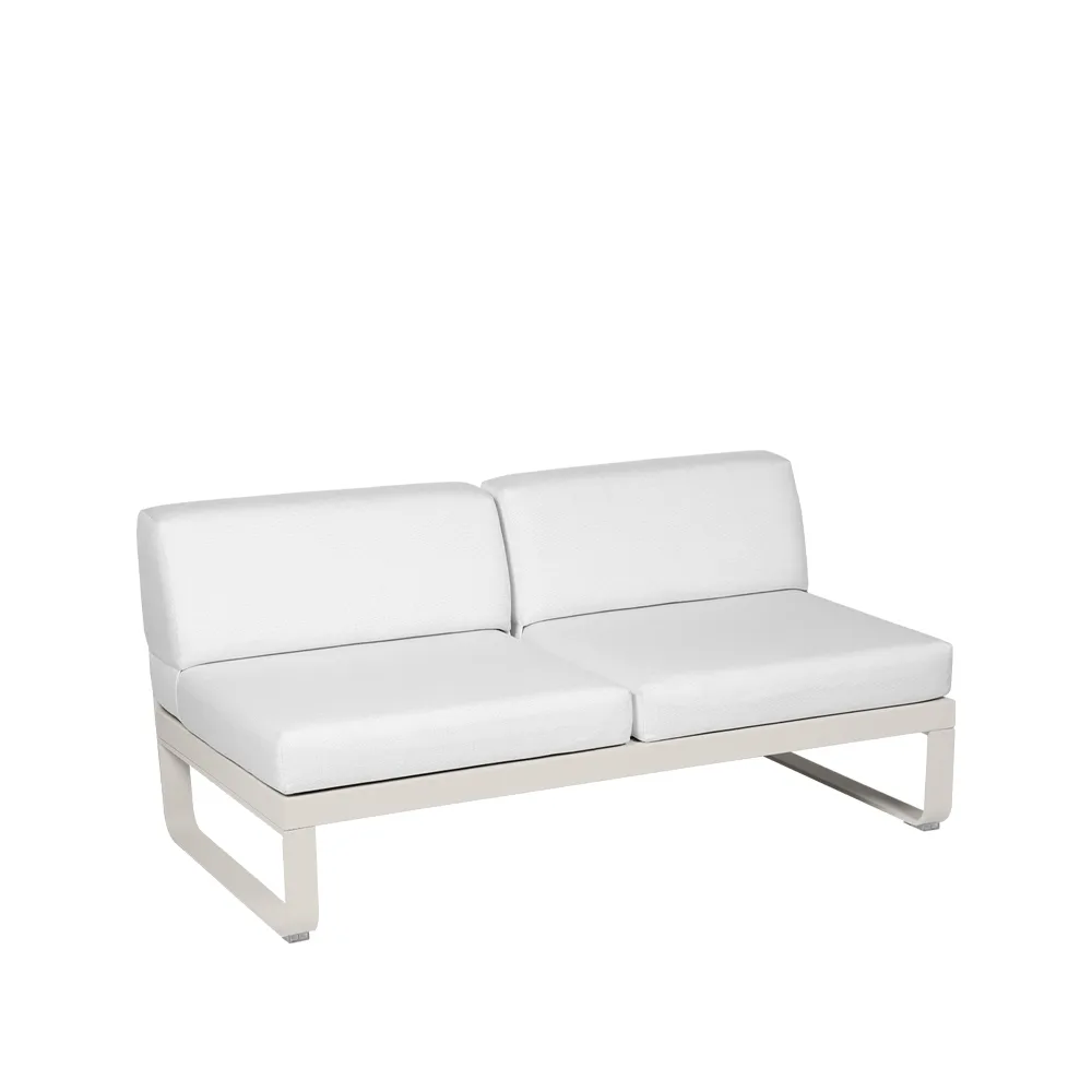 Bellevie Central modulsoffa, 2-sits Clay grey (grå), off-white dyna Fermob