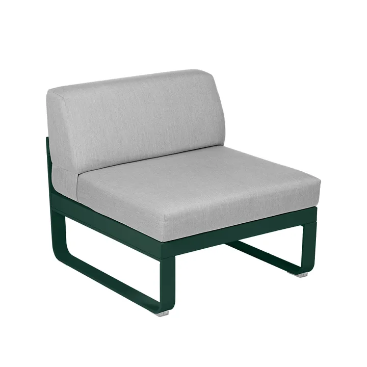 Bellevie Central modulsoffa - Cedar green (grön), flannel grey dyna, 1-sits - Fermob