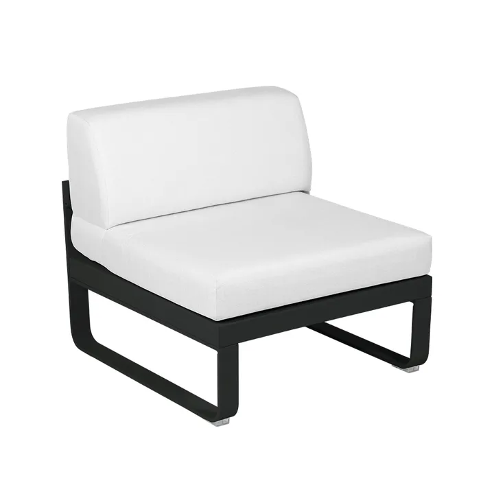 Bellevie Central modulsoffa - Liquorice (svart), off-white dyna, 1-sits - Fermob