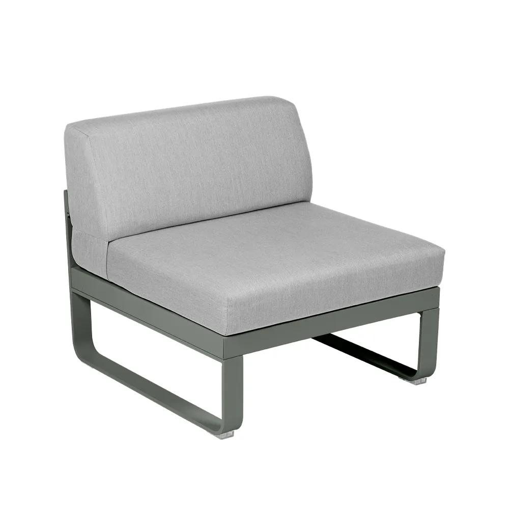 Bellevie Central modulsoffa, Rosemary (grön), flannel grey dyna, 1-sits Fermob