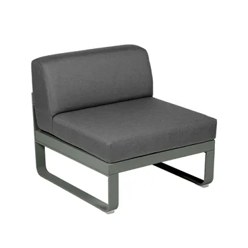 Bellevie Central modulsoffa - Rosemary (grön), graphite grey dyna, 1-sits - Fermob