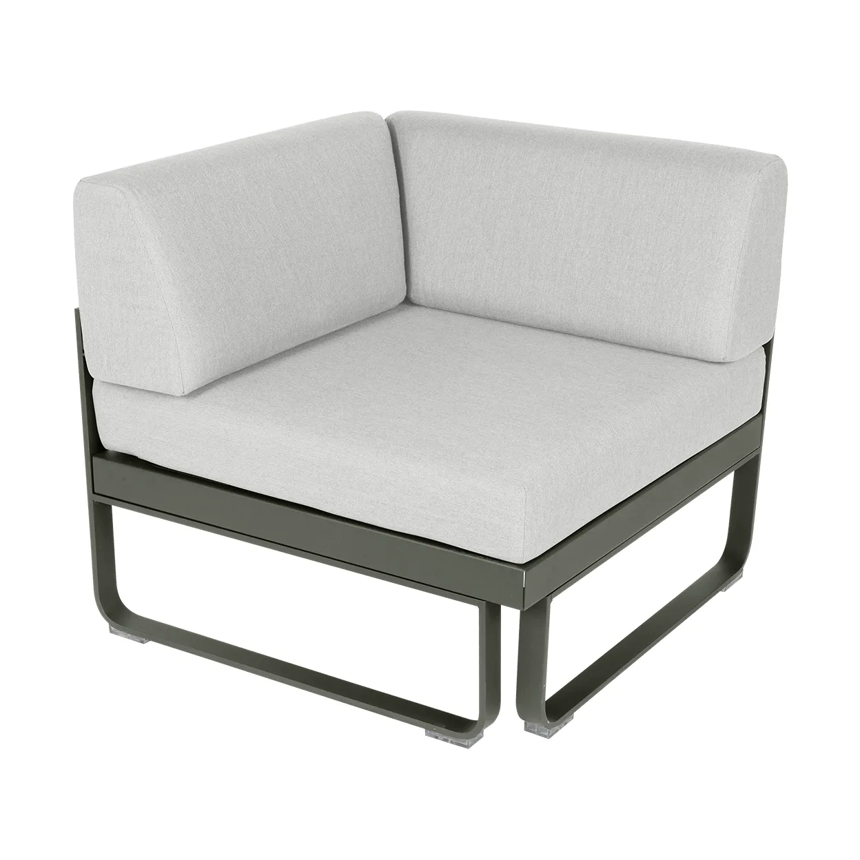 Bellevie Corner modulsoffa 1-sits, Rosemary (grön)-off white dyna Fermob