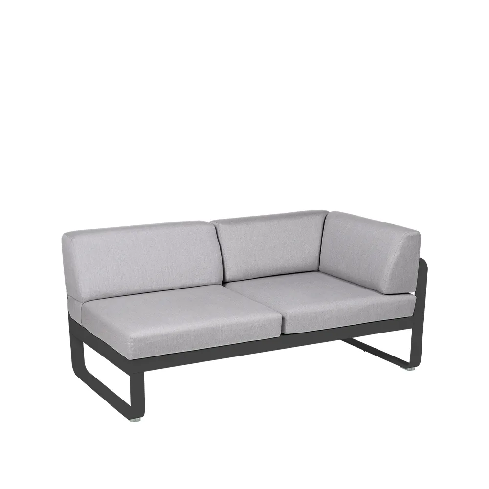 Bellevie Corner modulsoffa, 2-sits Anthracite (grå), flannel grey dyna, höger Fermob