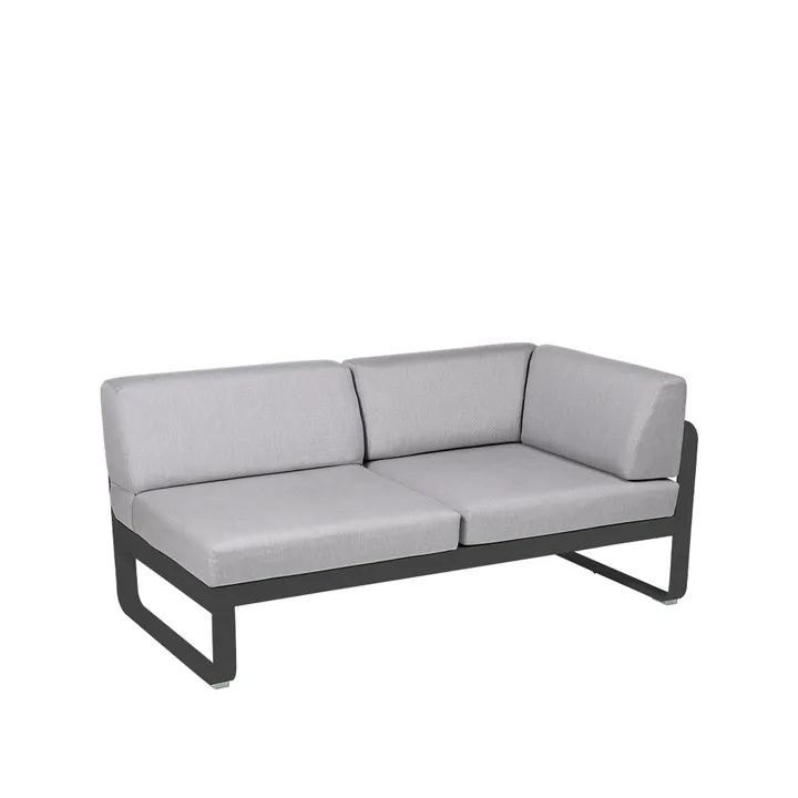 Bellevie Corner modulsoffa - 2-sits Anthracite (grå), flannel grey dyna, höger - Fermob