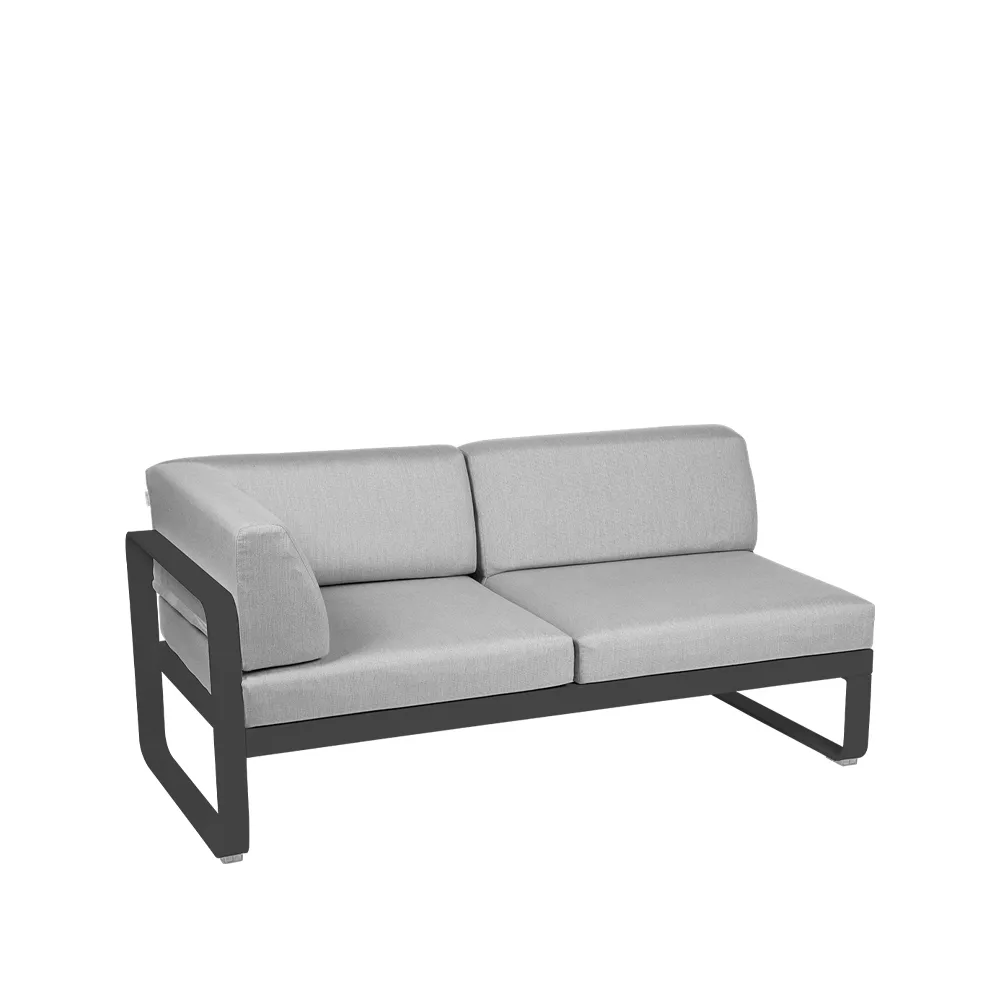Bellevie Corner modulsoffa, 2-sits Anthracite (grå), flannel grey dyna, vänster Fermob