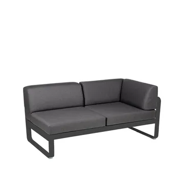 Bellevie Corner modulsoffa - 2-sits Anthracite (grå), graphite grey dyna, höger - Fermob
