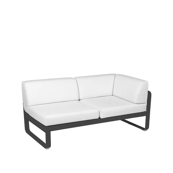 Bellevie Corner modulsoffa - 2-sits Anthracite (grå), offwhite dyna, höger - Fermob