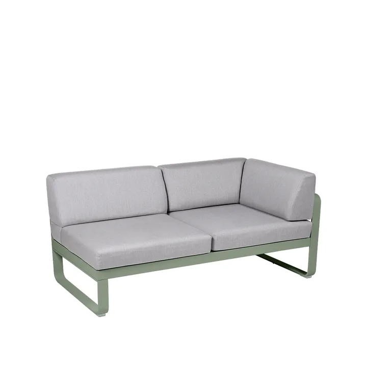Bellevie Corner modulsoffa - 2-sits Cactus (grön), flannel grey dyna, höger - Fermob