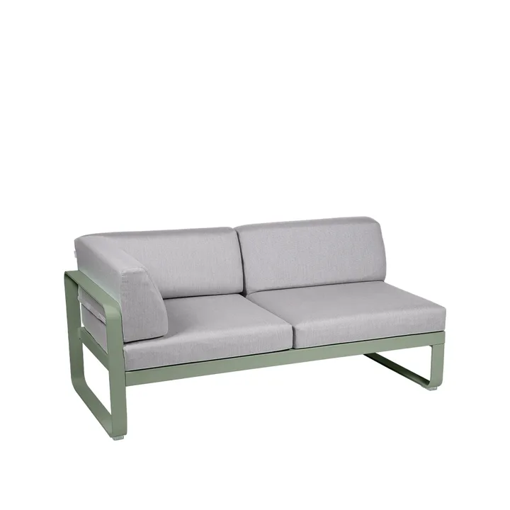 Bellevie Corner modulsoffa - 2-sits Cactus (grön), flannel grey dyna, vänster - Fermob