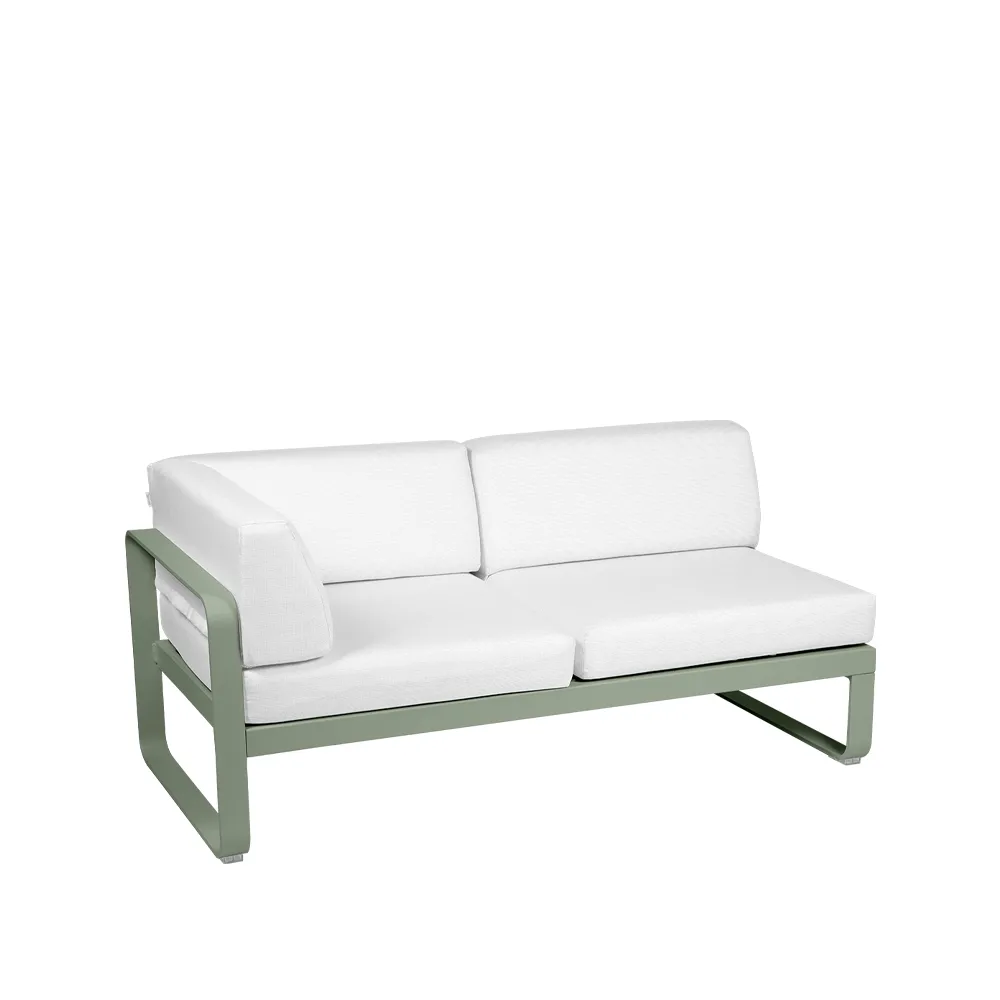 Bellevie Corner modulsoffa, 2-sits Cactus (grön), offwhite dyna, vänster Fermob