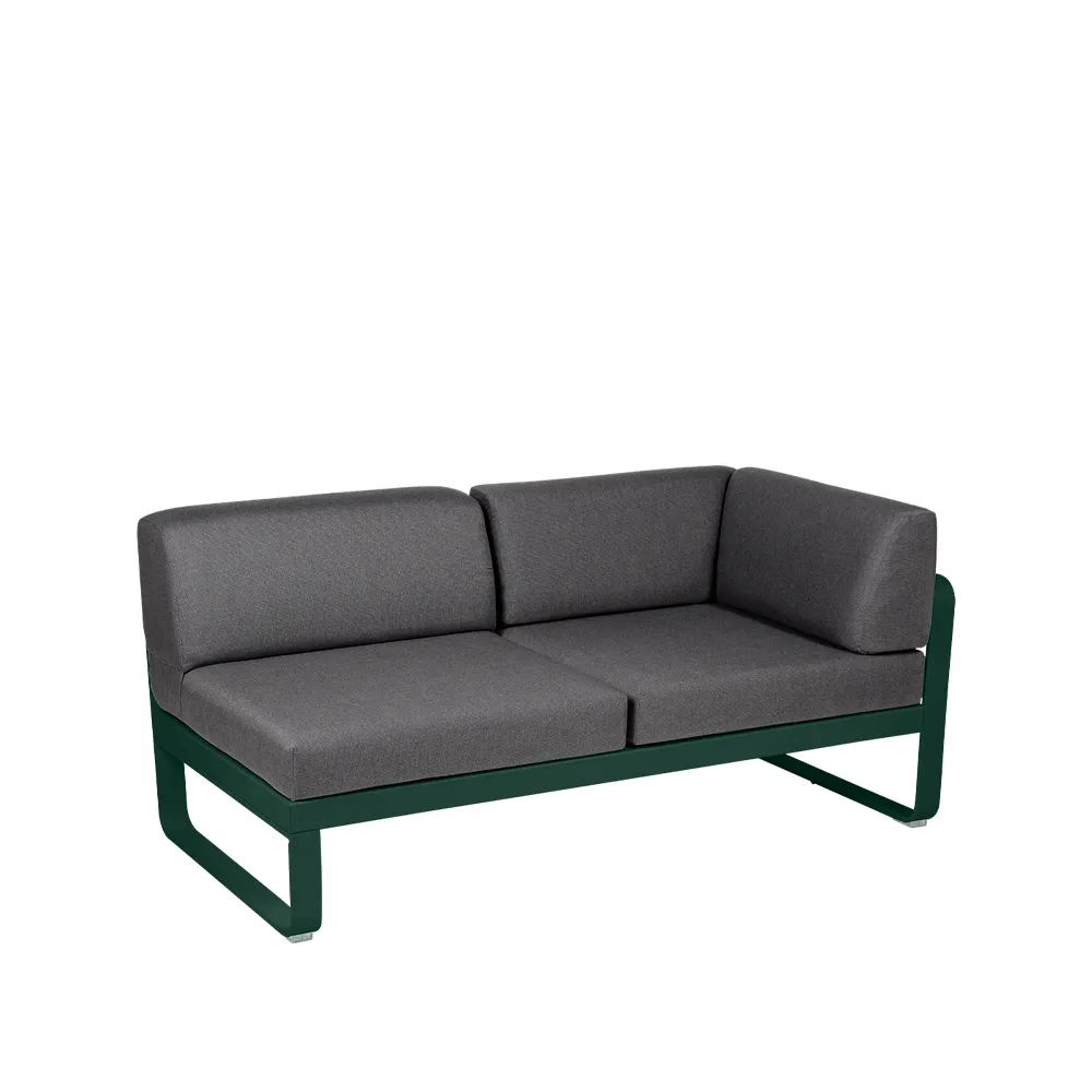 Bellevie Corner modulsoffa, 2-sits Cedar green (grön), graphite grey dyna, höger Fermob