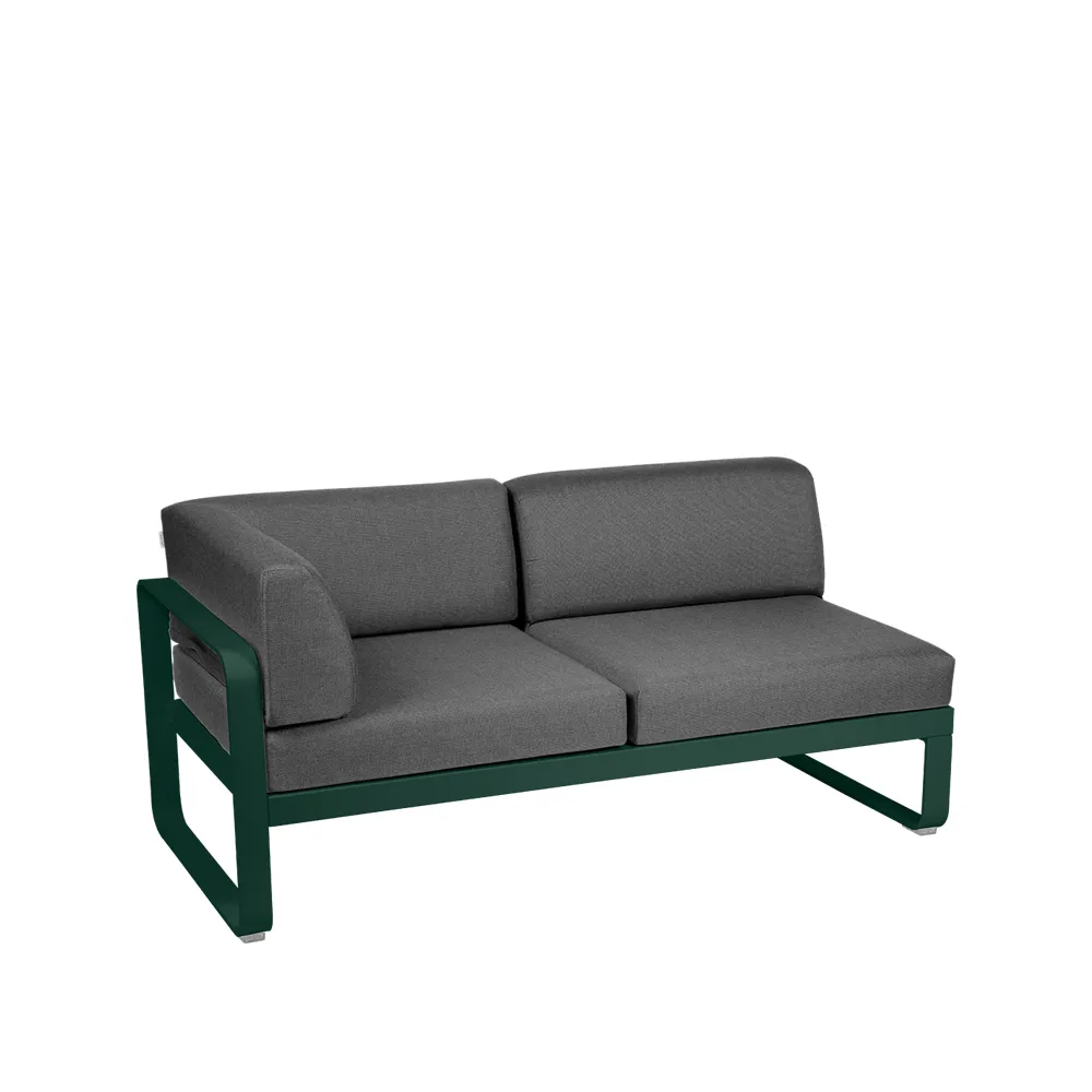 Bellevie Corner modulsoffa, 2-sits Cedar green (grön)-graphite grey dyna-vänster Fermob