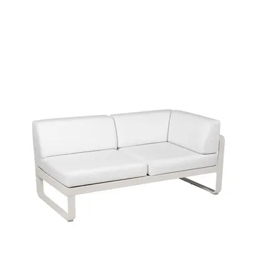 Bellevie Corner modulsoffa - 2-sits Clay grey (grå), offwhite dyna, höger - Fermob