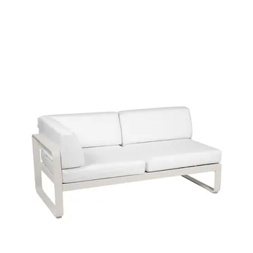 Bellevie Corner modulsoffa - 2-sits Clay grey (grå), offwhite dyna, vänster - Fermob