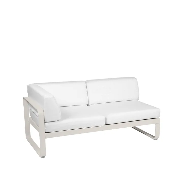 Bellevie Corner modulsoffa - 2-sits Clay grey (grå), offwhite dyna, vänster - Fermob