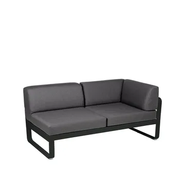 Bellevie Corner modulsoffa - 2-sits Liquorice (svart), graphite grey dyna, höger - Fermob