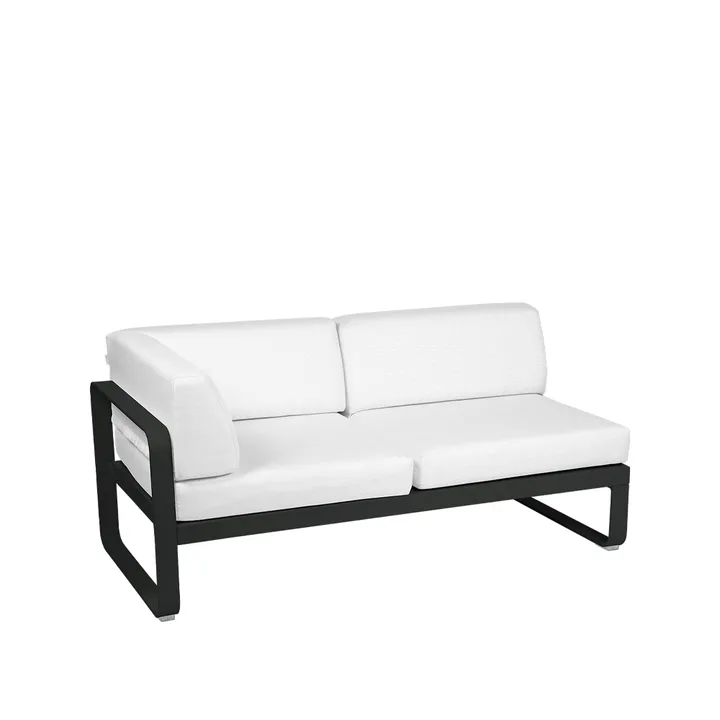 Bellevie Corner modulsoffa - 2-sits Liquorice (svart), offwhite dyna, vänster - Fermob