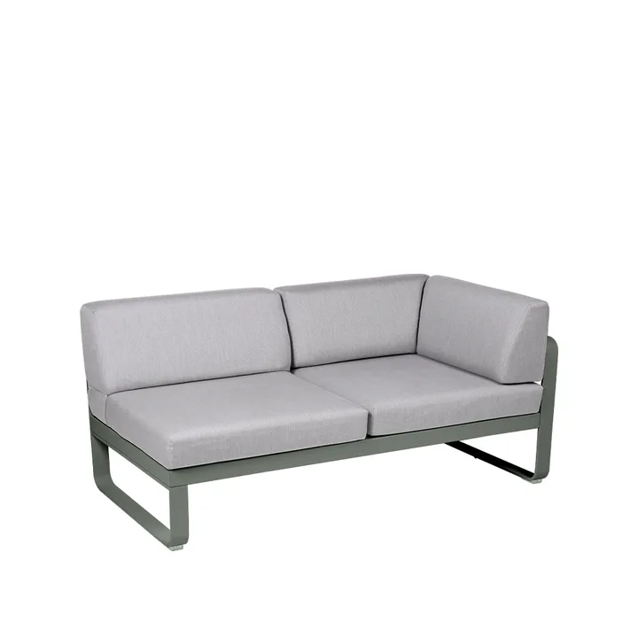 Bellevie Corner modulsoffa - 2-sits Rosemary (grön), flannel grey dyna, höger - Fermob