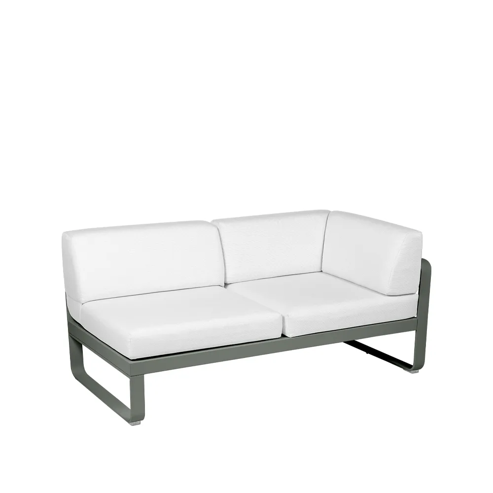 Bellevie Corner modulsoffa, 2-sits Rosemary (grön), offwhite dyna, höger Fermob
